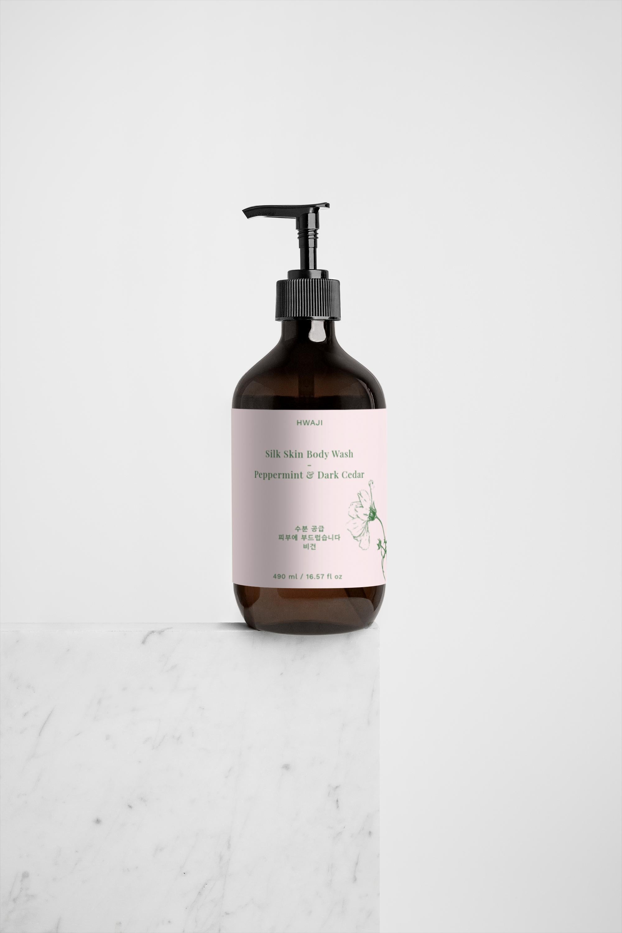 Silk Skin Body Wash - Peppermint & Dark Cedar